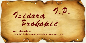 Isidora Prokopić vizit kartica